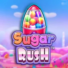 Sugar Rush online game logo by Pragmatic Play on viuviuucasino.nl